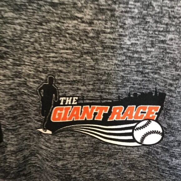 Green Layer "Giant Race" Quarter Zip Pullover Running Sweatshirt Sz Small Gray - Picture 4 of 9